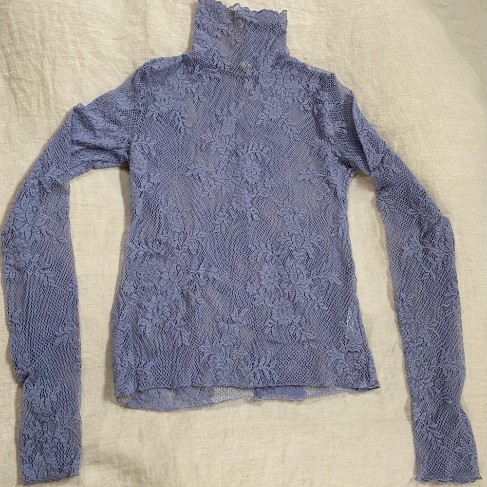 GUC Free People Sweet Secrets Stretch lace turtleneck